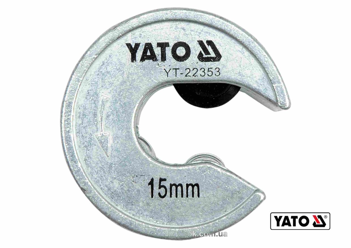 Труборіз YATO : для труб Ø= 15 мм, габарит Ø= 48 мм, алюміній /мідь /пластик. [10/50] YT-22353