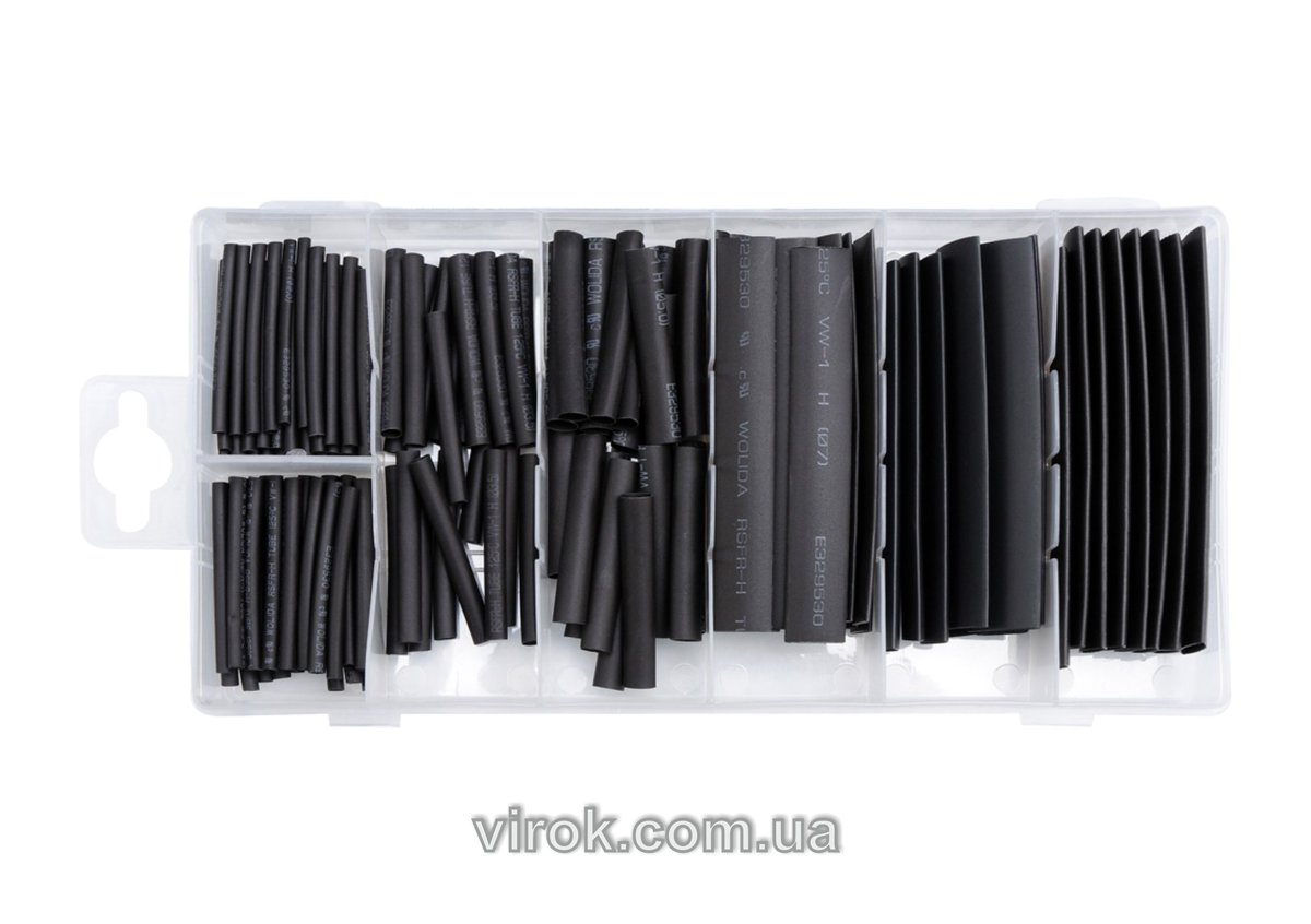 Кембрики термоусадні з витривалістю до t=125°C і електр. ізоляцією до U=600V YATO, наб 127шт. [5/20]