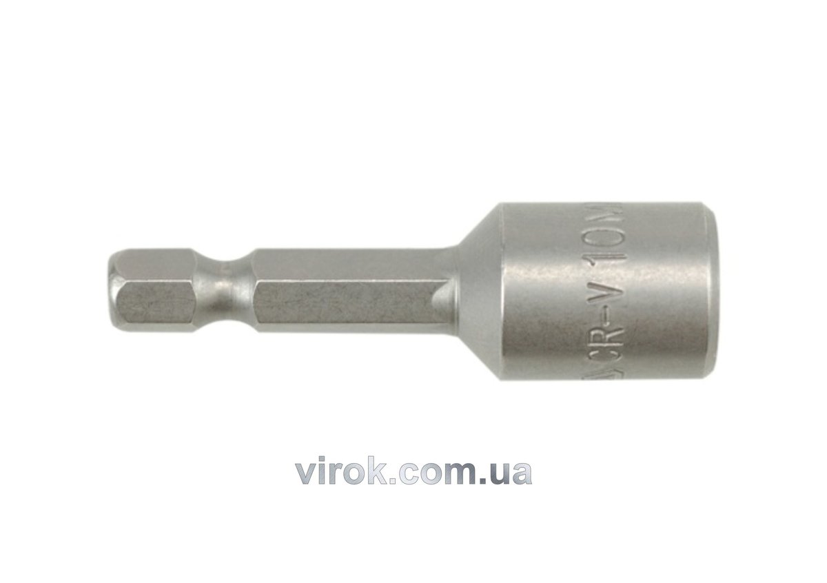 Насадка торцева магнітна 6-гранна YATO : HEX М10 x 48 мм. HEX Ø= 1/4" [200/600] YT-1505