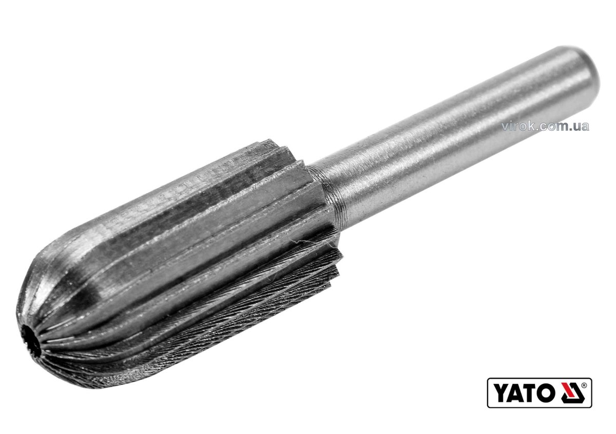 Фреза циліндрична півкругла по металу YATO : Ø13 x 25/55 мм, HSS 4241, хвостовик- Ø6 мм [80]