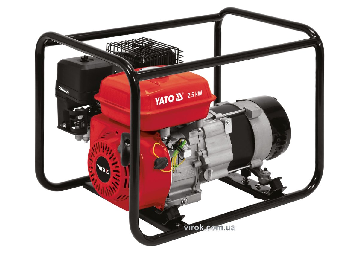 Генератор струму бензиновий YATO: P= 2.5 кВт, U=230 В, бак- 3.6л (0.6л оливи) з блок.перенав.AVR YT-
