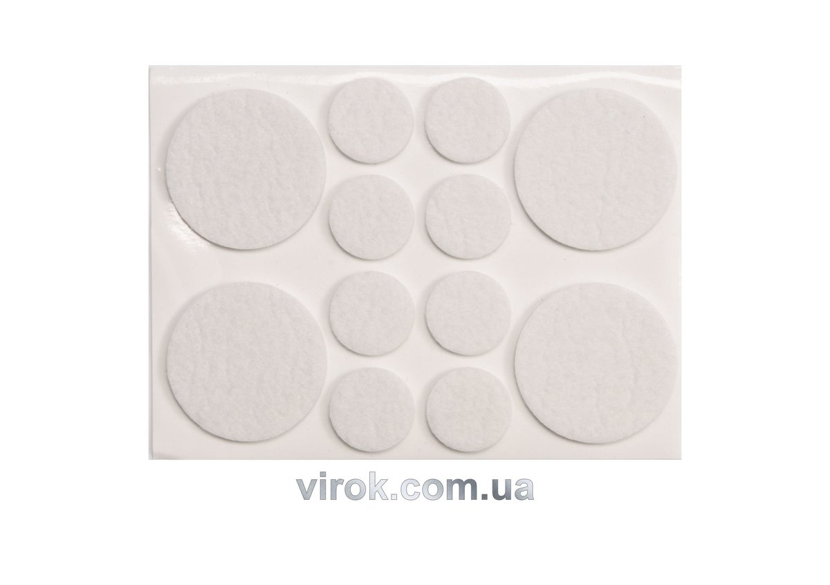 Протектор самоклеючий повстяний VOREL, Ø=20,38мм, набір 12шт. [60/720] 74838