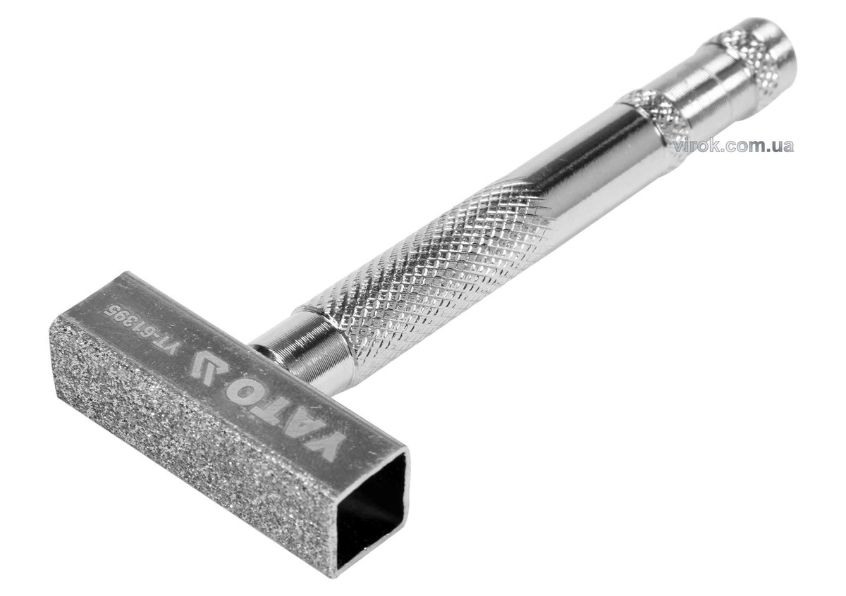 Брусок алмазний для вирівнювання абразивних дисків YATO: 45.5 х 13 мм, металева ручка [20/200]