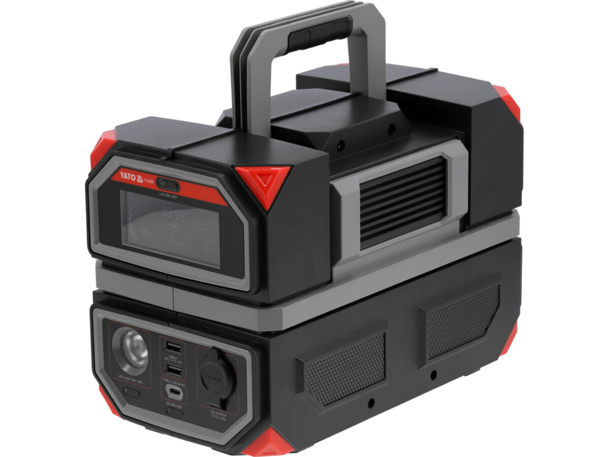 Портативна станція YATO 315 ВтГод, вихід- 300/600 Вт, порти: 230V AC, різні USB YT-83090