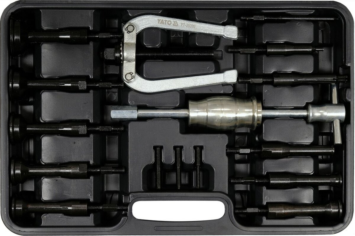 Знімач підшипників зі зворотнім молотком YATO Ø= 8- 58 мм, компл. 15 елем. [2/48] YT-25390