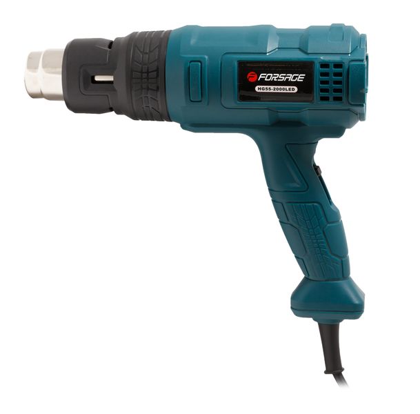 Фен промышленный электрический с насадками (3 режима, 220В, 2000Вт, макс.темп-ра 550*С, 250-500л/мин