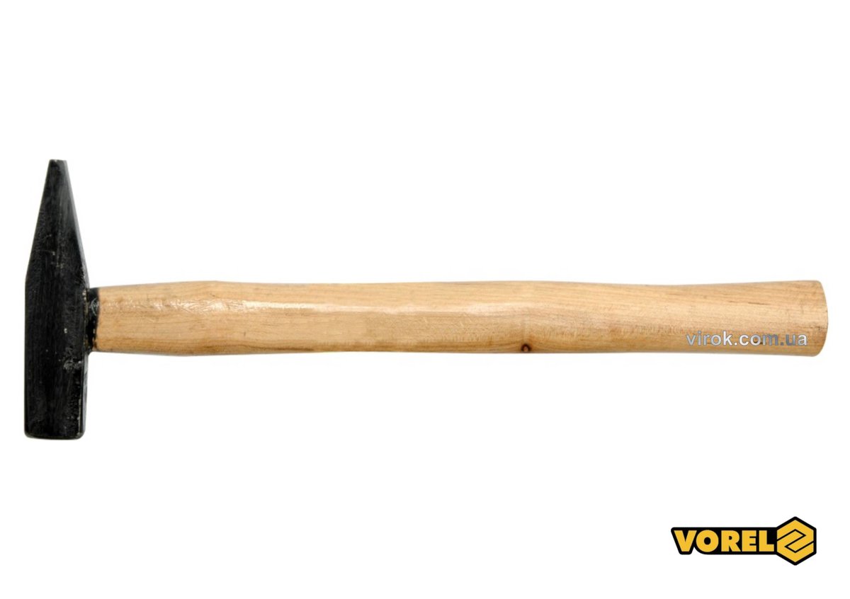 Молоток слюсарний VOREL з дерев'яною ручкою, m= 100 г [12/120]