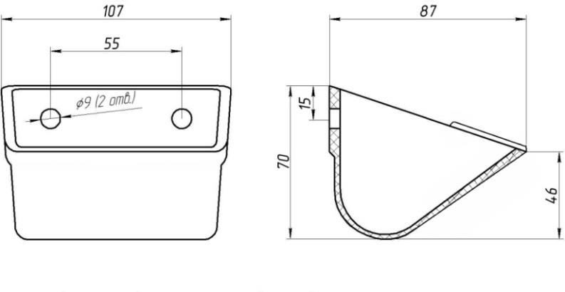 Ківш норійний, полімерний, 107 (в-87)