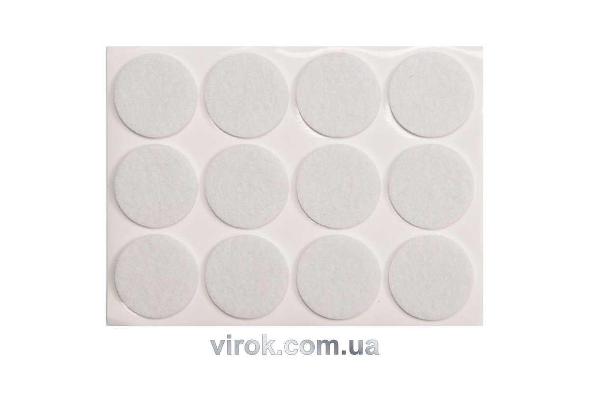 Протектор самоклеючий антиковзкий VOREL, 28мм набір 12шт. (білі) [60/720] 74833