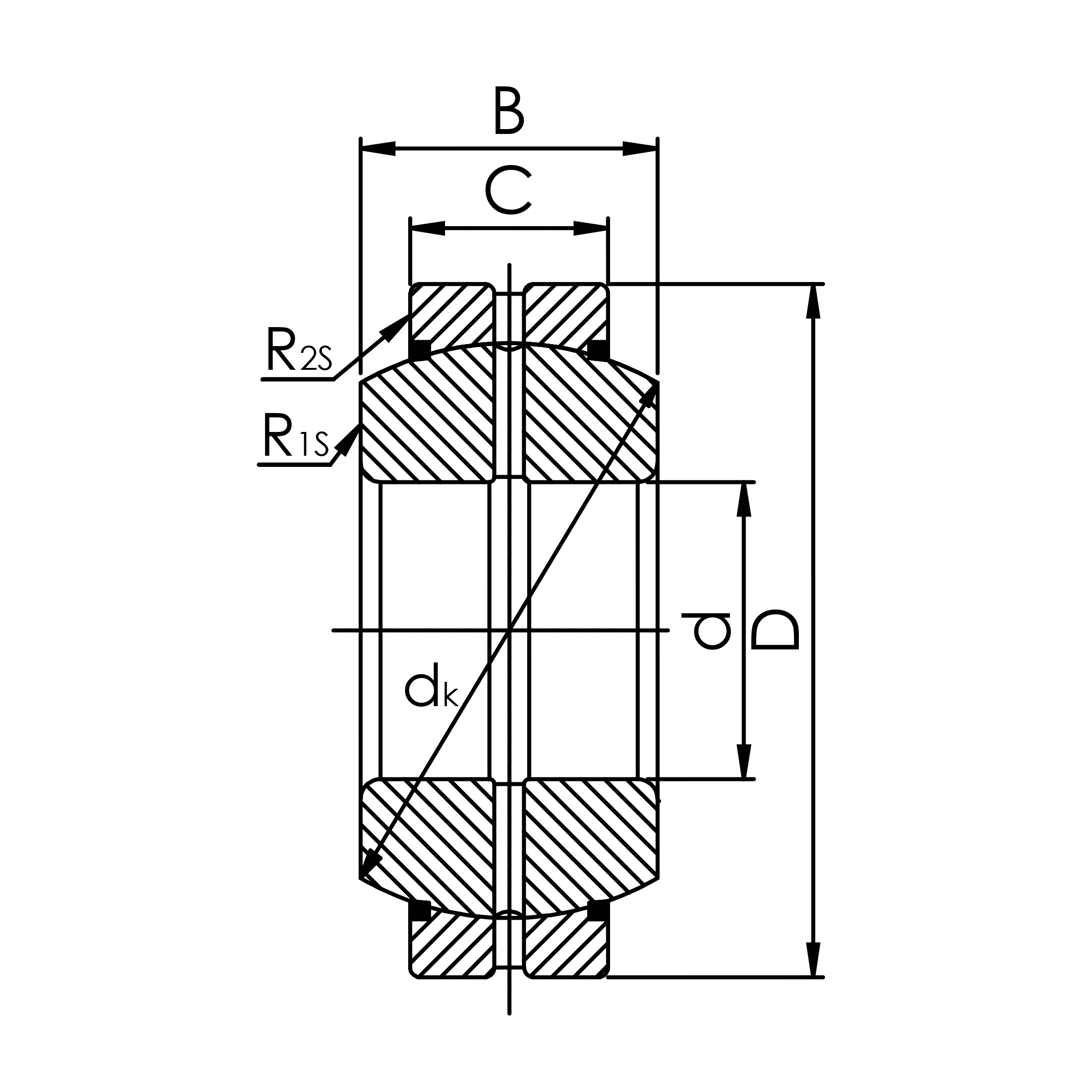 Підшипник ШС40 (GЕ40 ES 2RS) ЕXL