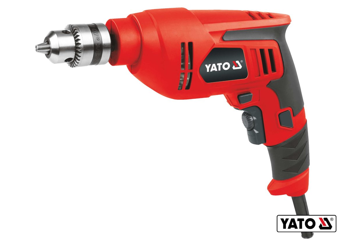 Дриль мережевий 230 V YATO : P= 550 Вт, ключний патрон Ø≤ 10 мм (сталь)(DW) YT-82031