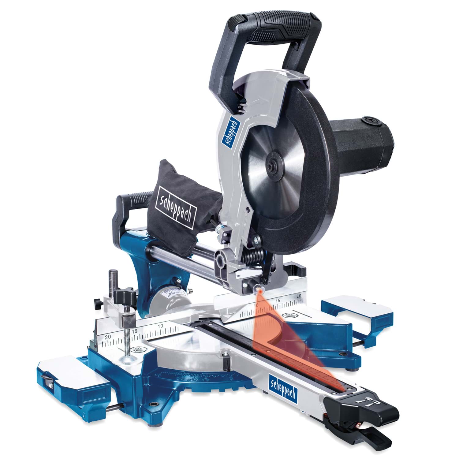 Пилка торцювальна Scheppach, HM110МР, 2кВт/230В,4500/3200об/хв, 250x30мм 60TCT, 340х90мм, 11,6кг (Sc