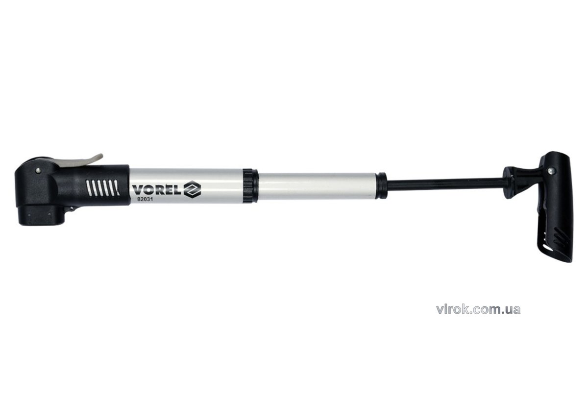 Насос ручний VOREL телескопічний, для велосипеда, в алюмінієвому корпусі [60] 82031