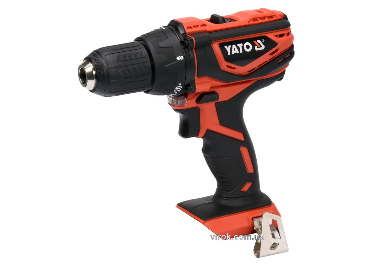 Шуруповерт-дриль акумул. YATO: 18 В, крутн.мом.- 42 Нм, патрон Ø≤13 мм (БЕЗ АКУМУЛЯТОРА) [5] YT-8278