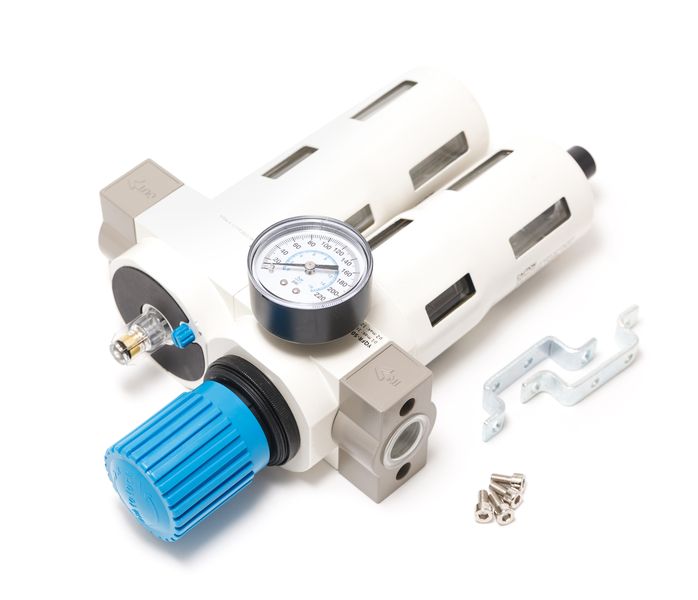 Блок подготовки воздуха для пневмосистемы (фильтр-регулятор + лубрикатор) 3/4диапазон регулировки да