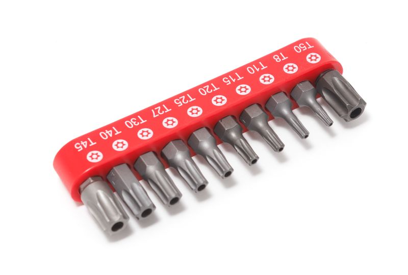 Набор бит TORX с отверстием 10 предметов 1/4 (TН 7,8,9,10,15,20,25,27,30,40-25мм),в блистере Forsage