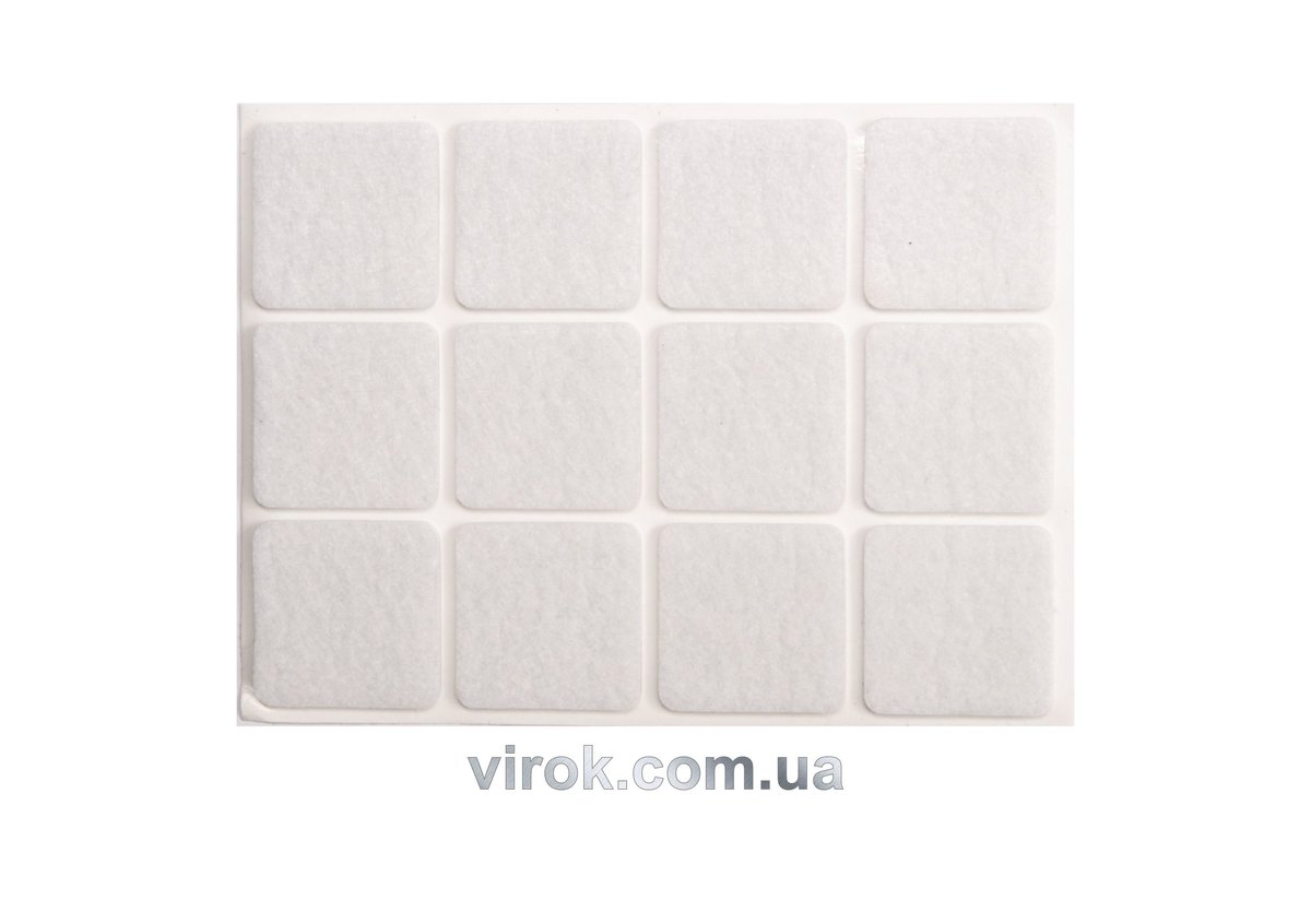 Протектор самоклеючий повстяний VOREL, 28х28мм, набір 12шт. [60/720] 74843