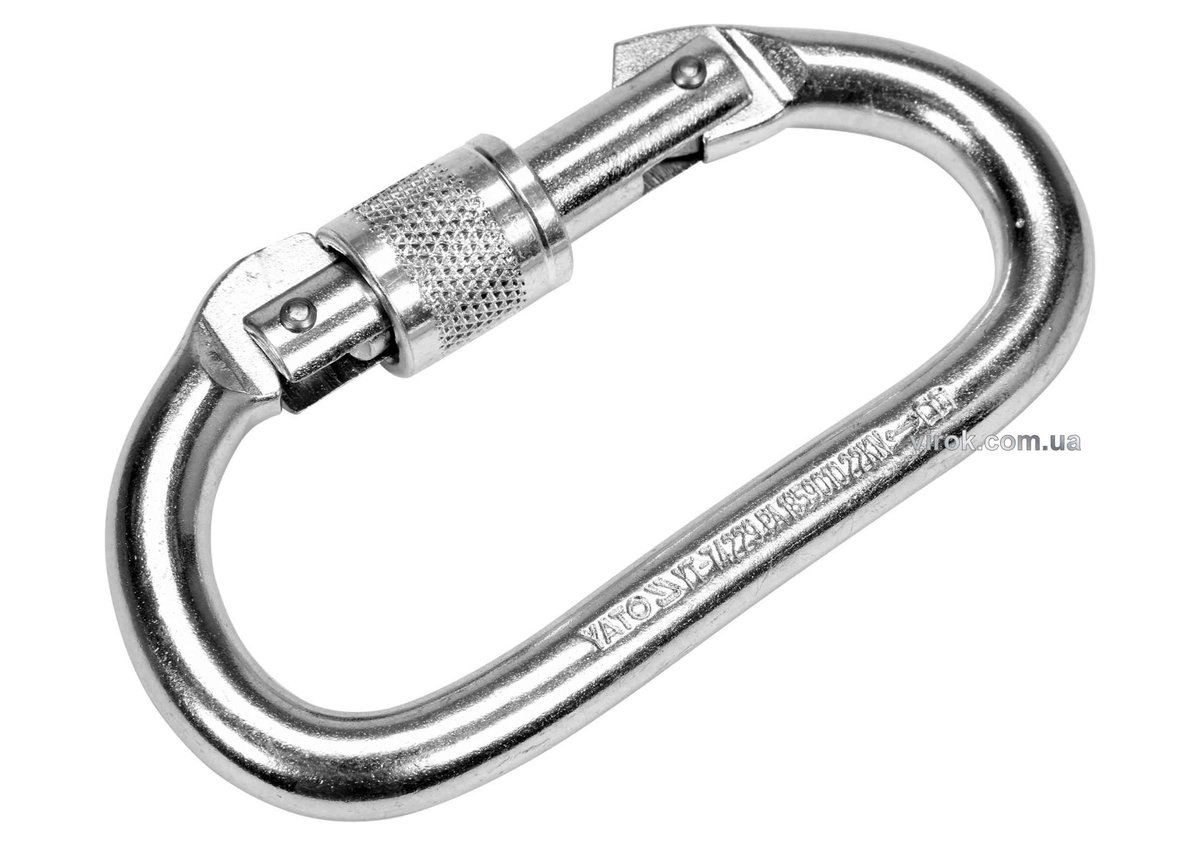 Карабін сталевий, автозамикний YATO з зазором блокування 16 мм, 115 х 55 мм [20] YT-74229