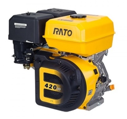 Двигун RATO 1-циліндровий, 4-тактний, 90х66мм, 420мл, 8,0:1, макс.11Квт(15к.с) /3600 об/хв, 32,5кг (